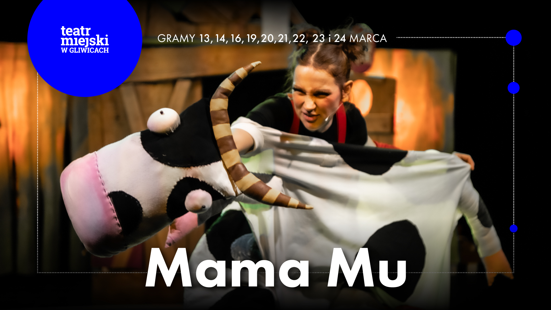 Baner promujący spektakl "Mama Mu"