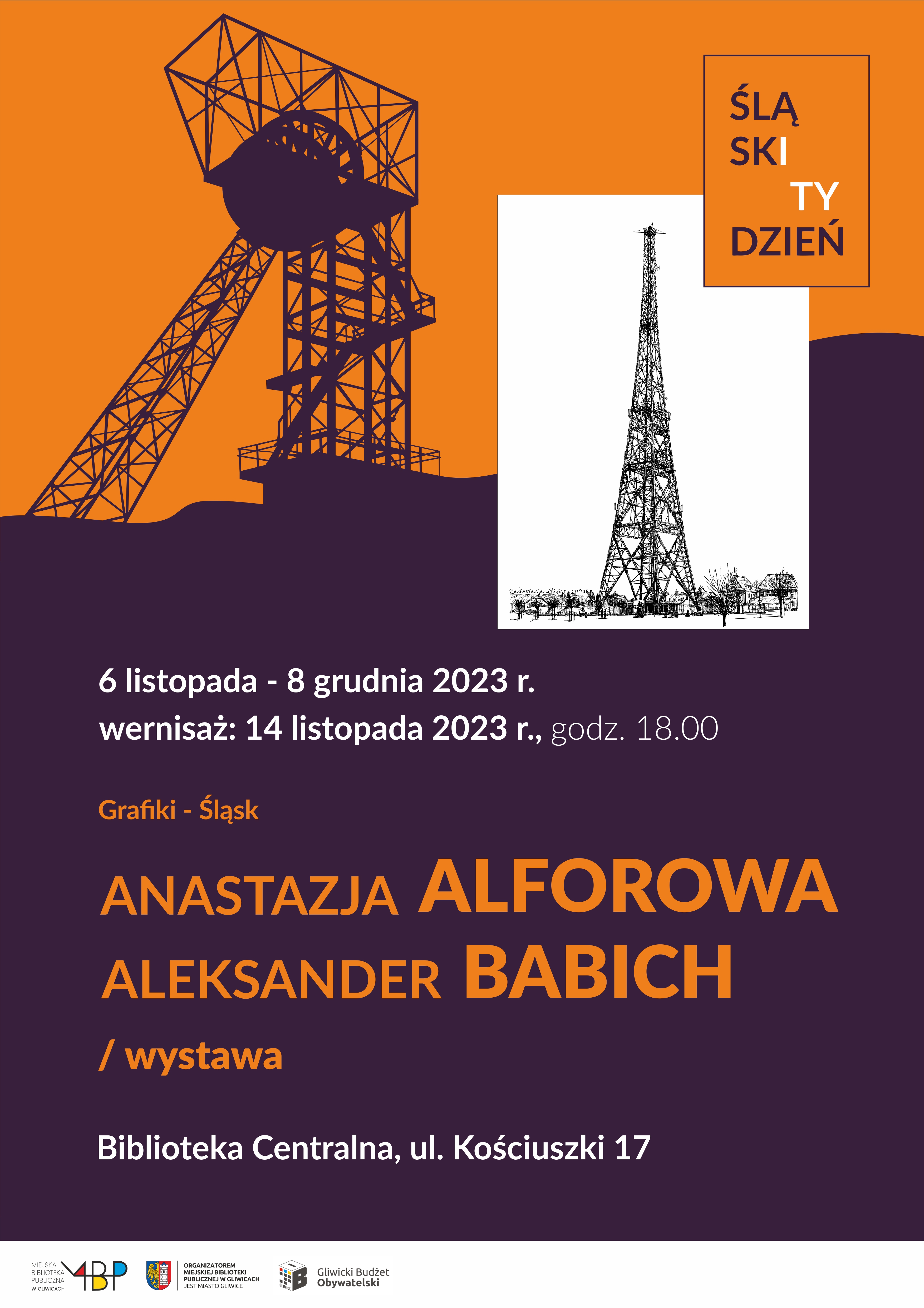 Plakat promujący wystawę "Grafiki - Śląsk"