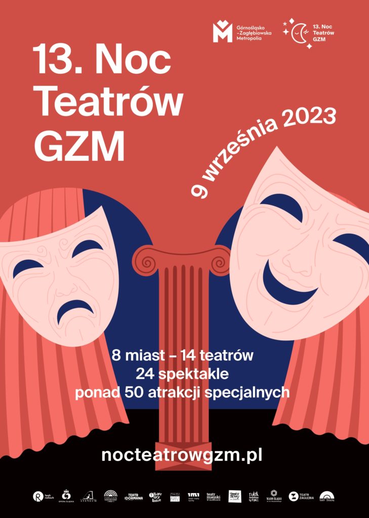 Plakat promujący Noc Teatrów GZM