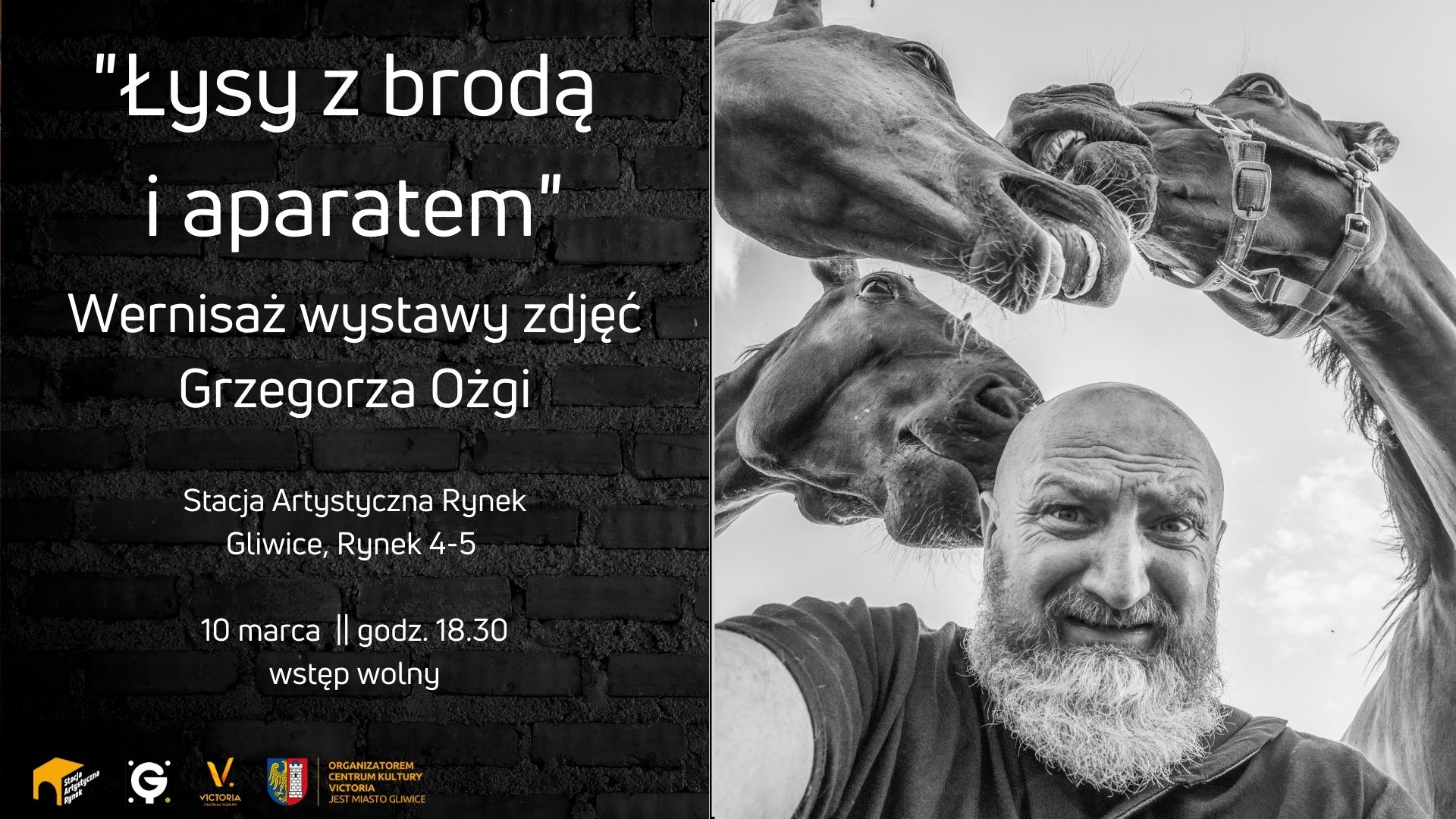 „Łysy z brodą i aparatem” – wernisaż wystawy Grzegorza Ożgi