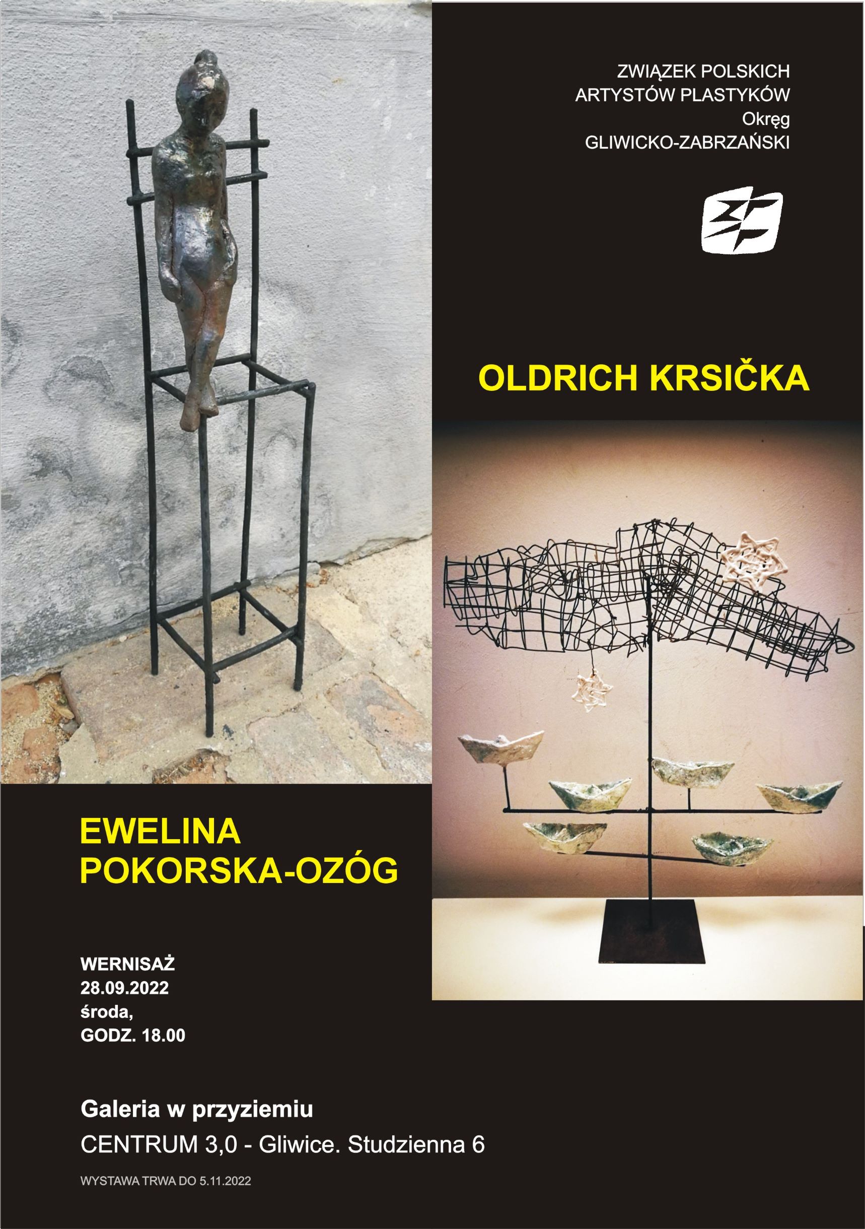 Ewa Pokorska- Ożóg i Oldřich Krsička  - wystawa rzeźby