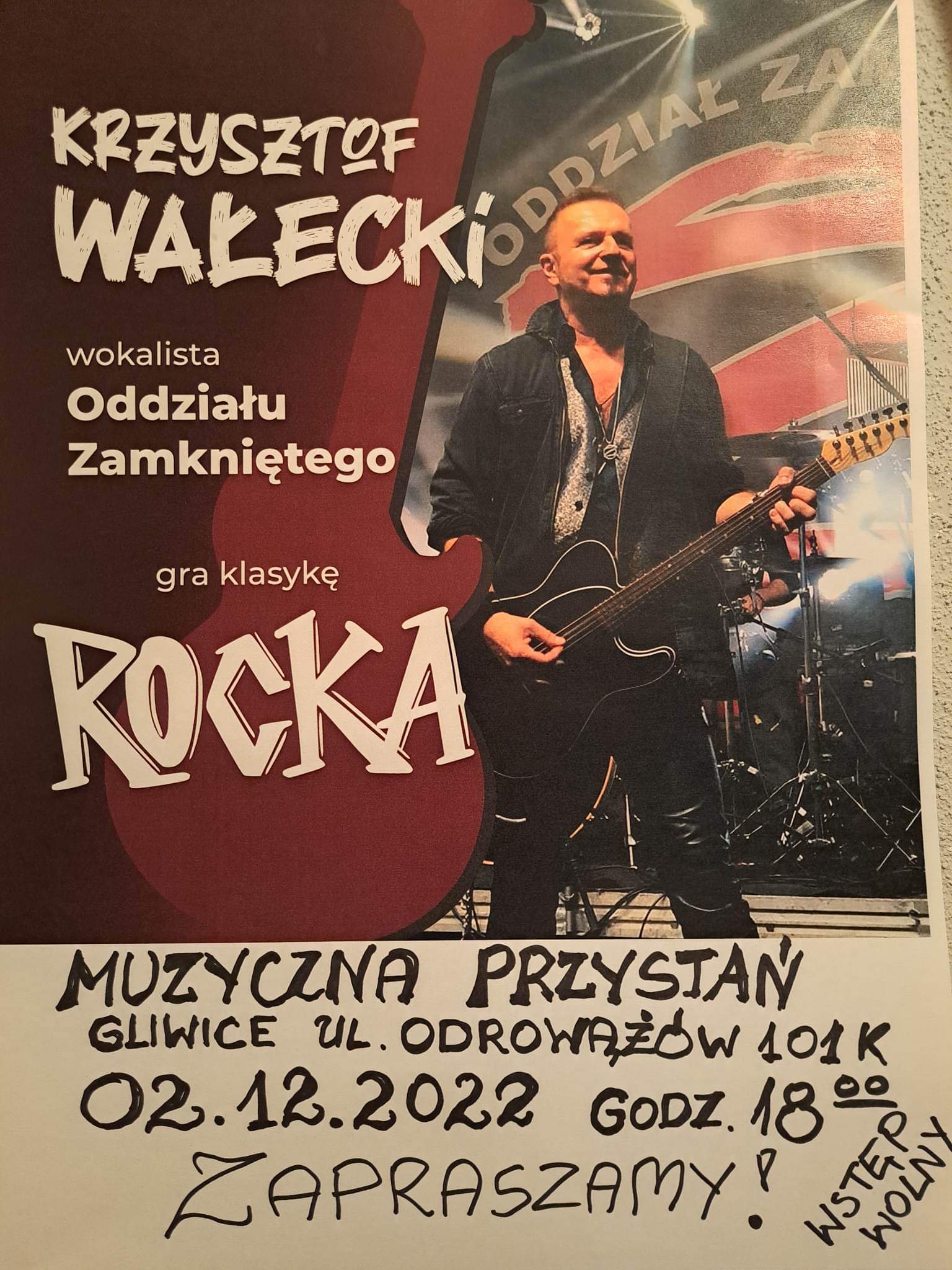 Koncert Krzysztofa Wałeckiego - wokalisty Oddziału Zamkniętego 
