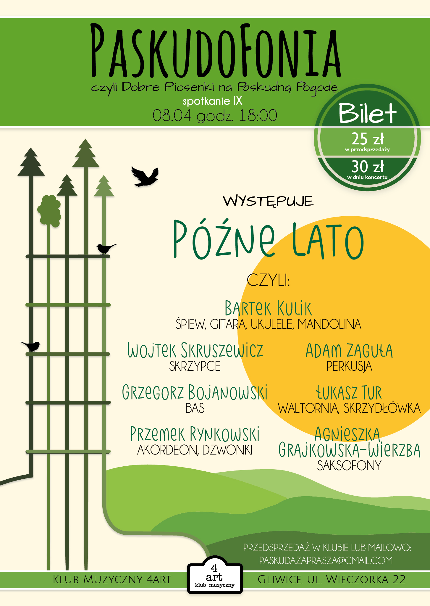 PaskudoFonia – koncert Bartka Kulika & Późne Lato