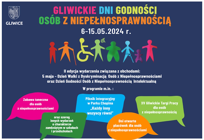 Gliwickie Dni Godności Osób z Niepełnosprawnością - od 6 do 15 maja 2024 r.