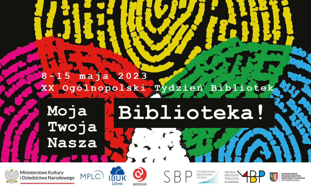 Plakat promujący Tydzień Bibliotek