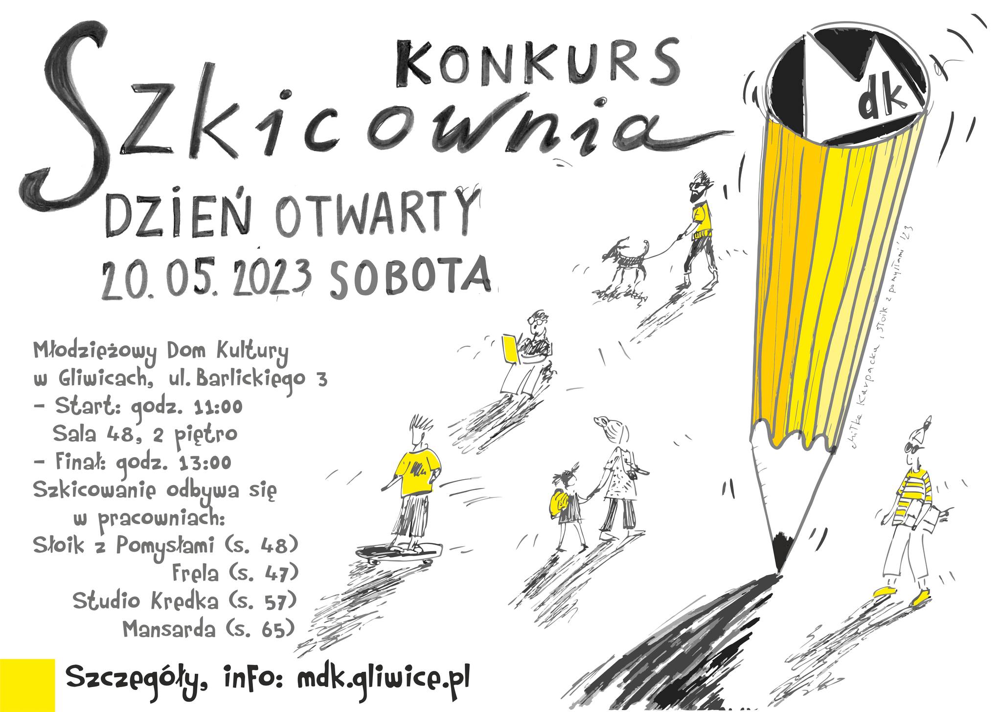 Plakat promujący konkurs "Szkicownia"