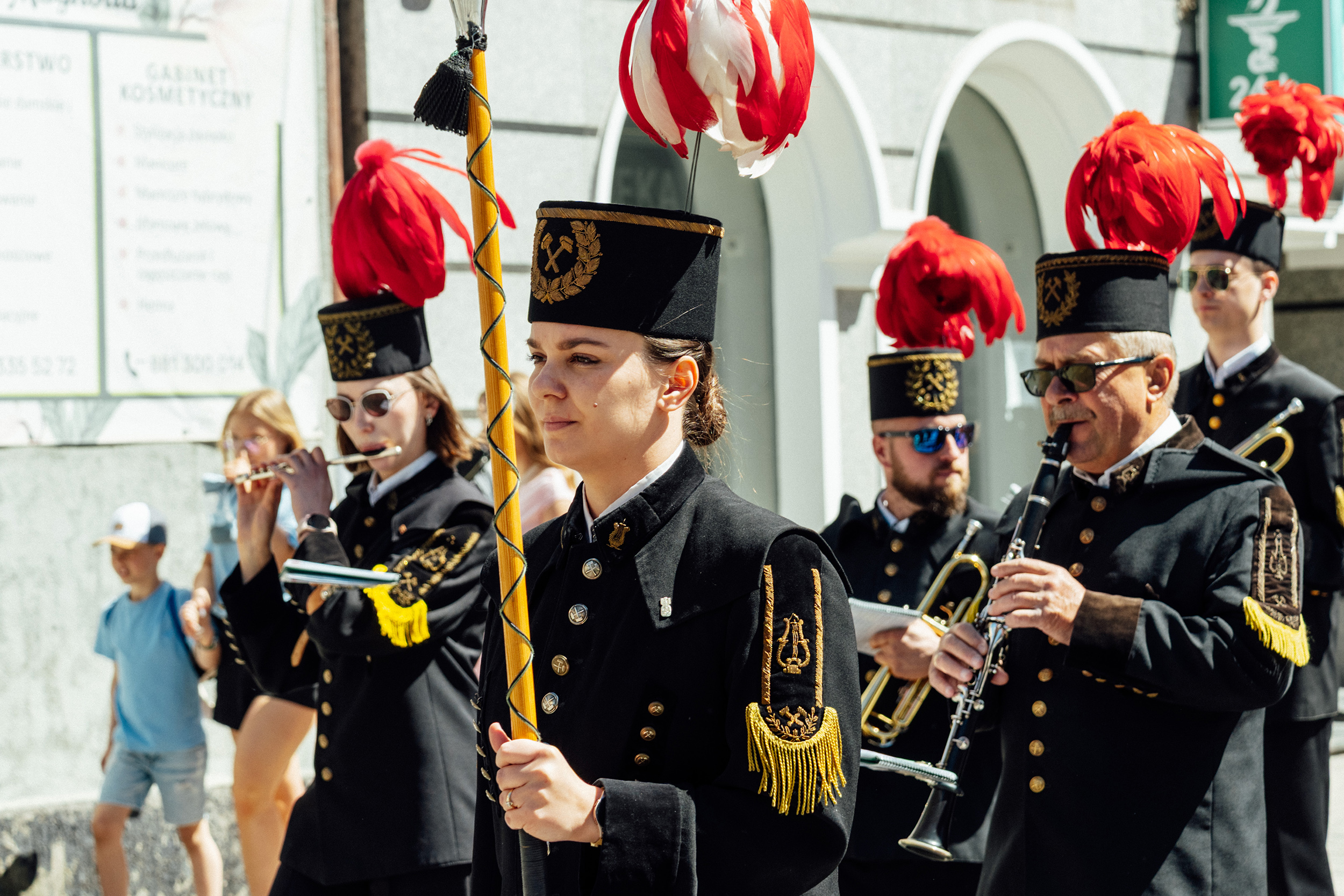 Orkiestra górnicza KWK Sośnica podczas obchodów Święta Konstytucji w Gliwicach