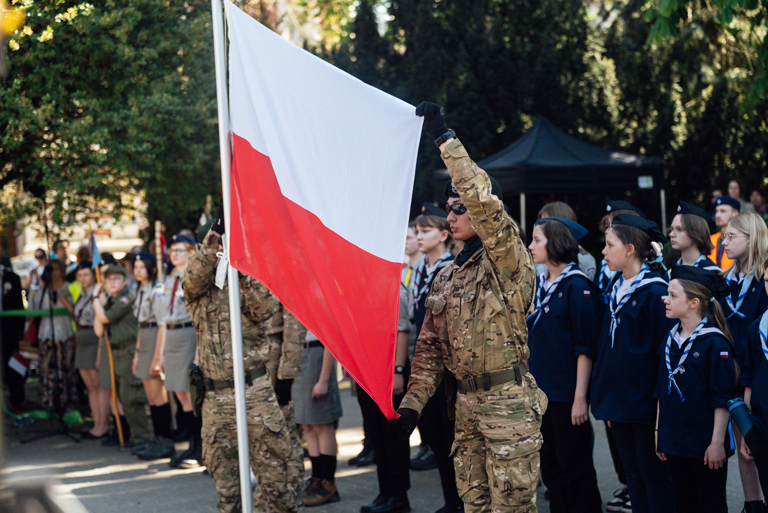 Żołnierze podczas obchodów Święta Konstytucji w Gliwicach