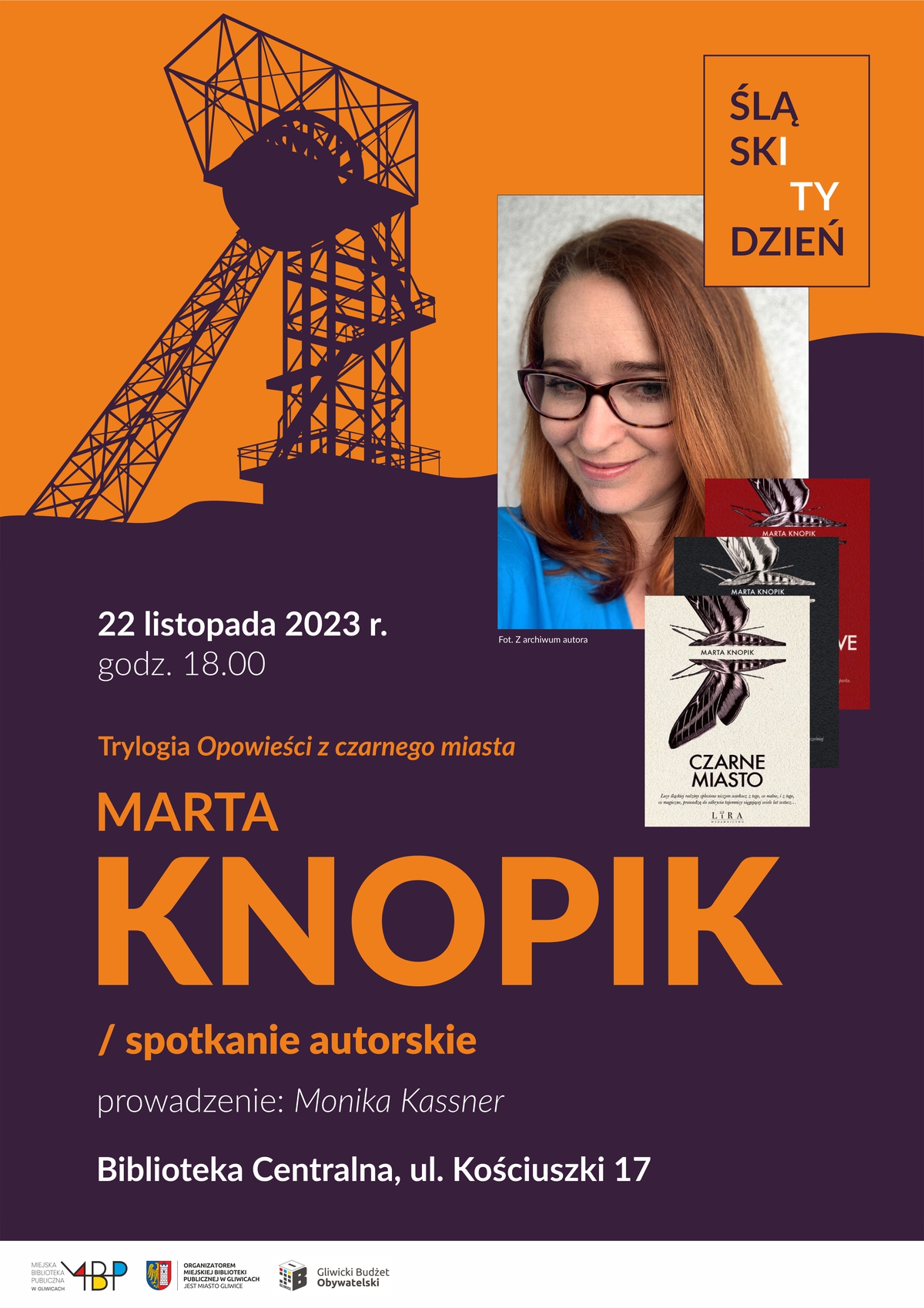 Plakat promujący spotkanie z Martą Knopik