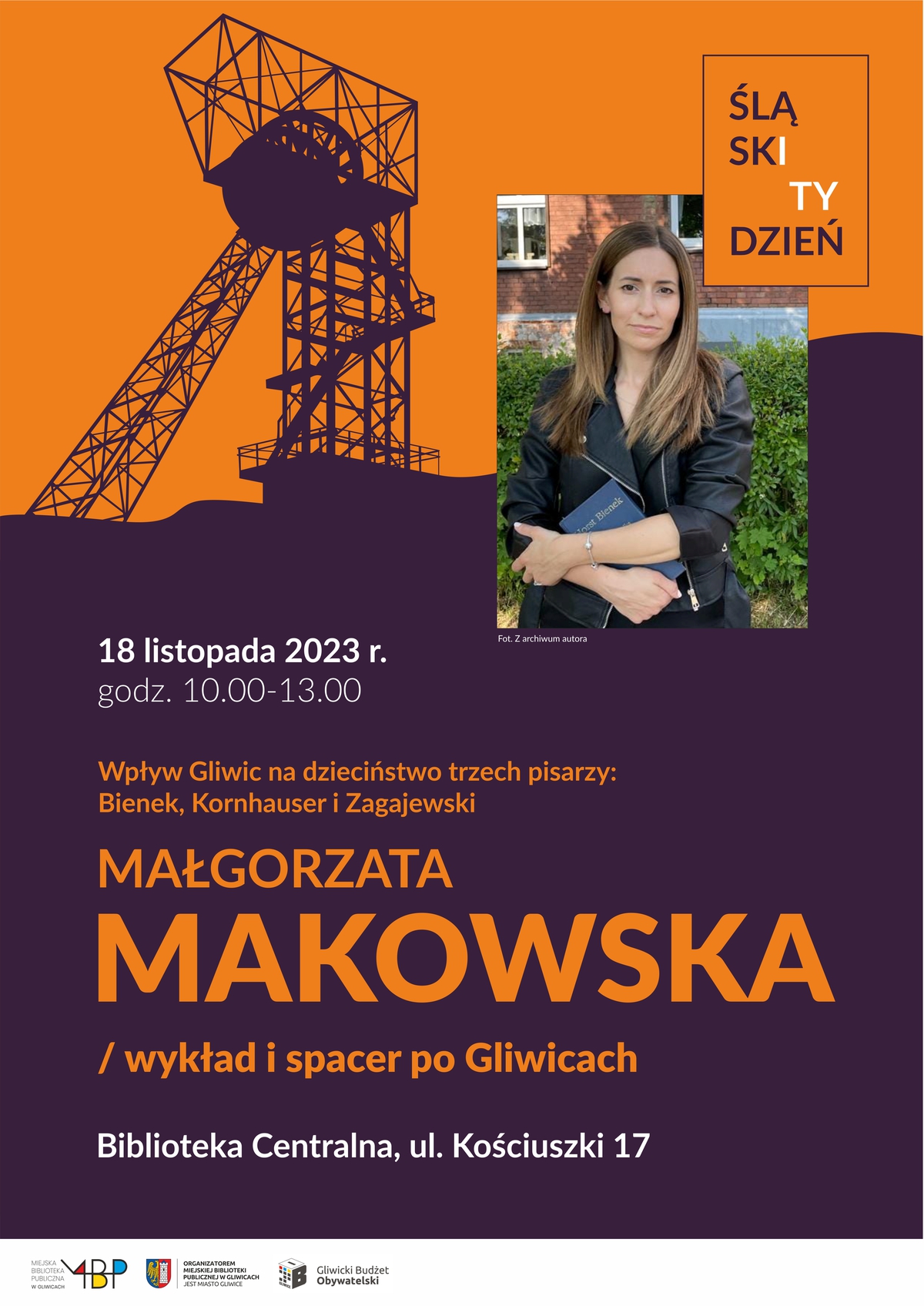 Plakat promujący spotkanie z Małgorzatą Makowską