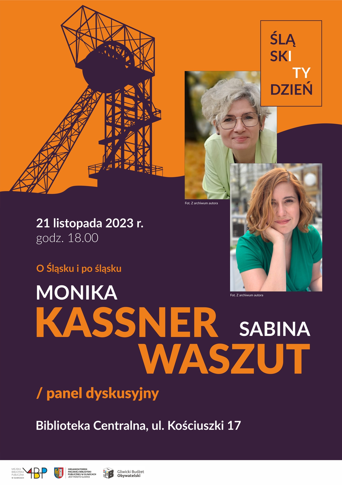 Plakat promujący panel dyskusyjny z Moniką Kassner i Sabiną Waszut