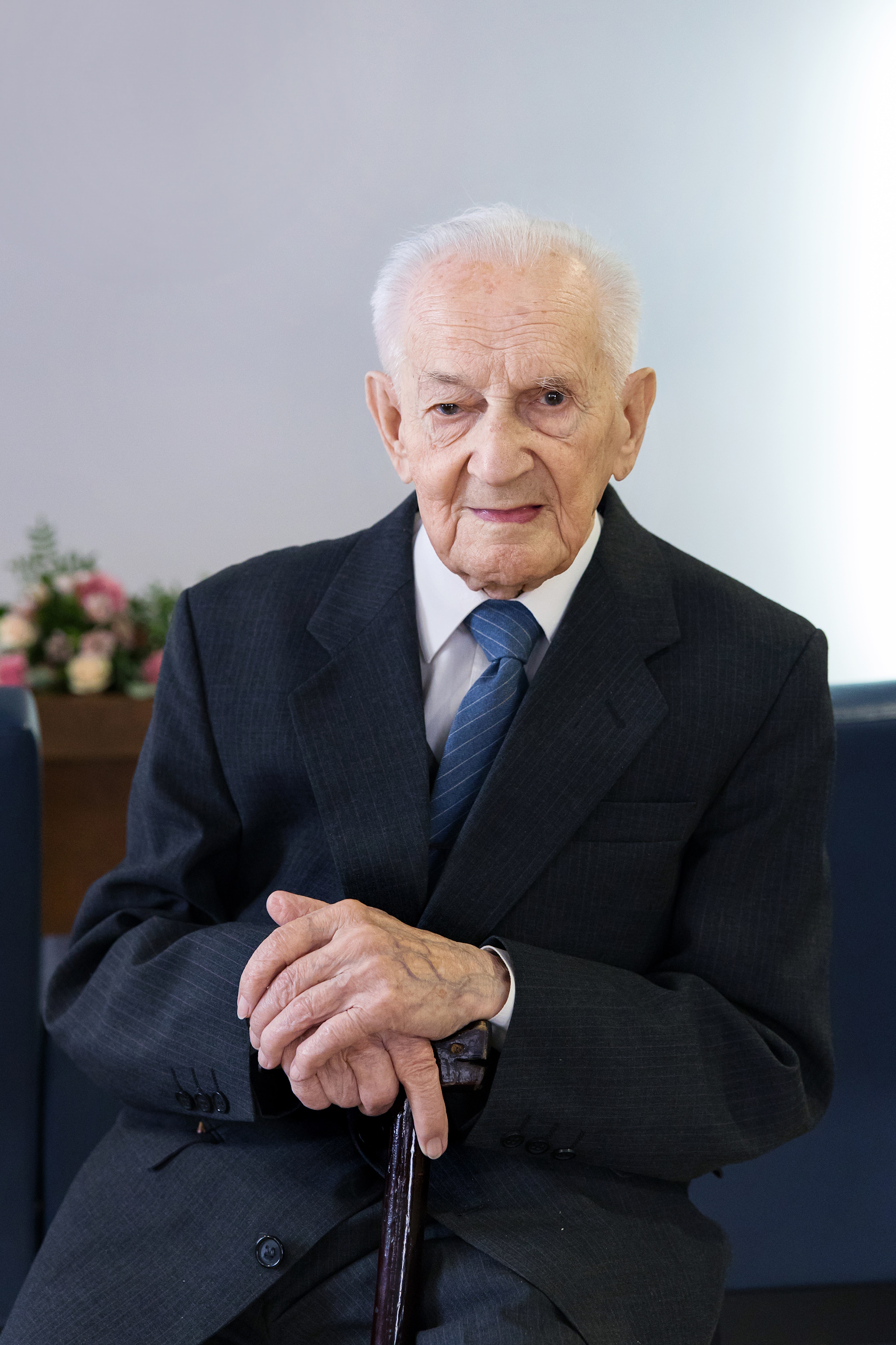 Pan Adolf Mierzwa świętował setne urodziny. Fot. D.Nita-Garbiec/UM Gliwice Adolf Mierzwa