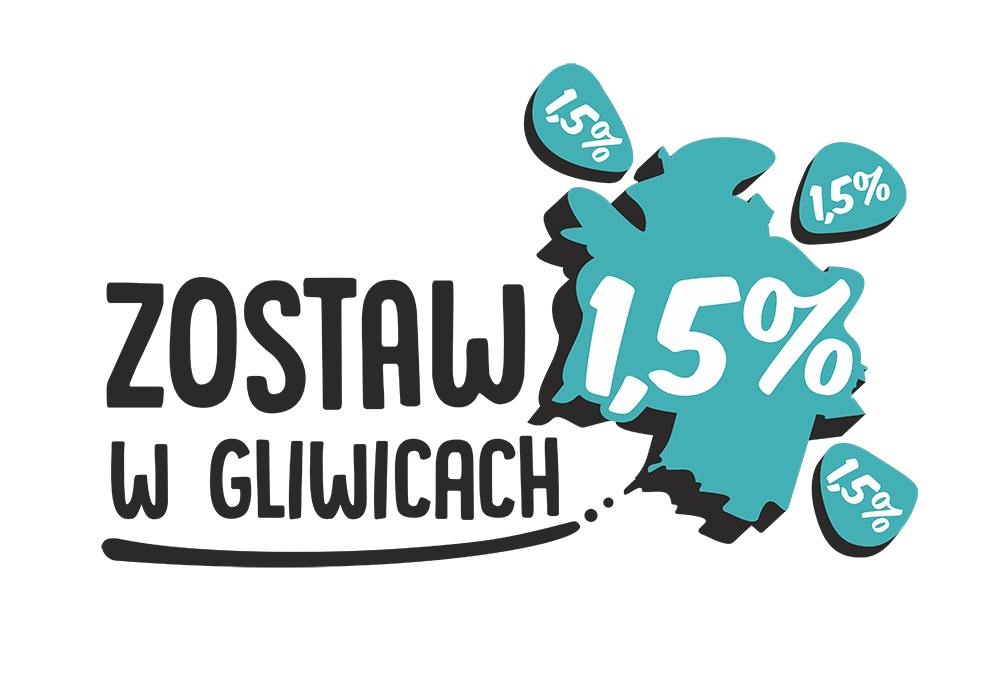 Plansza z napisem zostaw 1,5% w Gliwicach