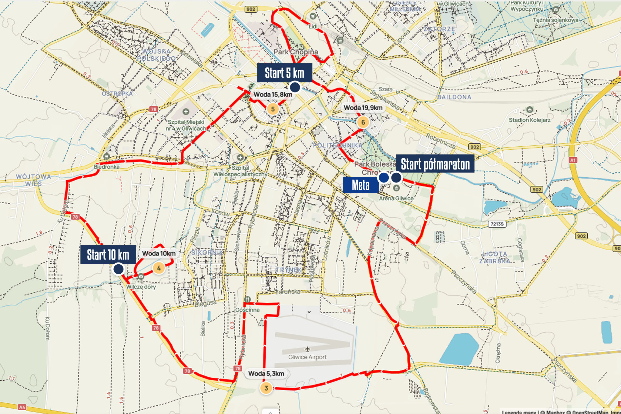 mapa półmaratonu