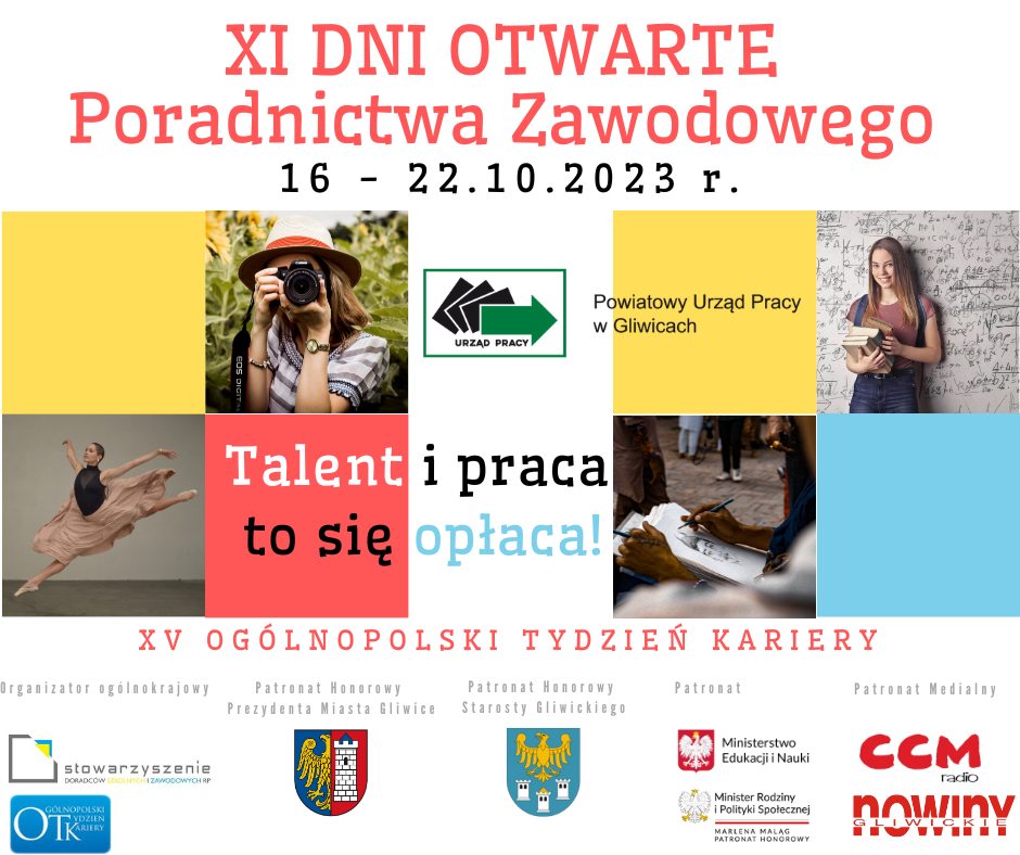 Plakat Promujący Dni Otwarte Poradnictwa Zawodowego