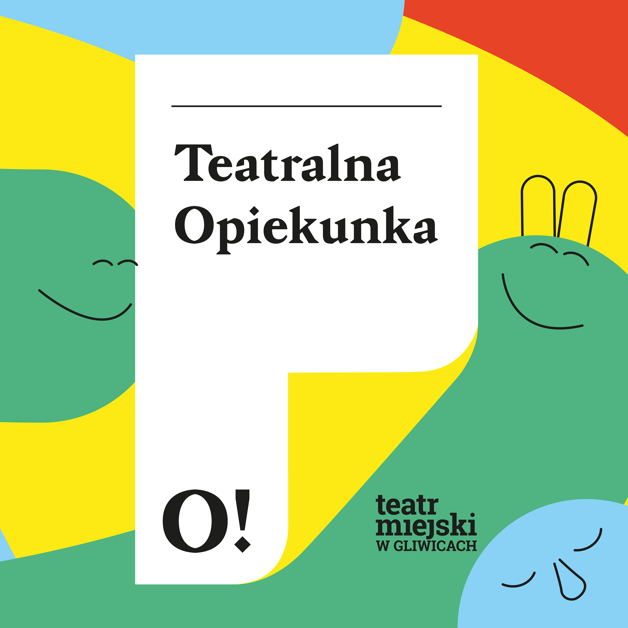 Plakat promujący spektakle z Teatralną Opiekunką