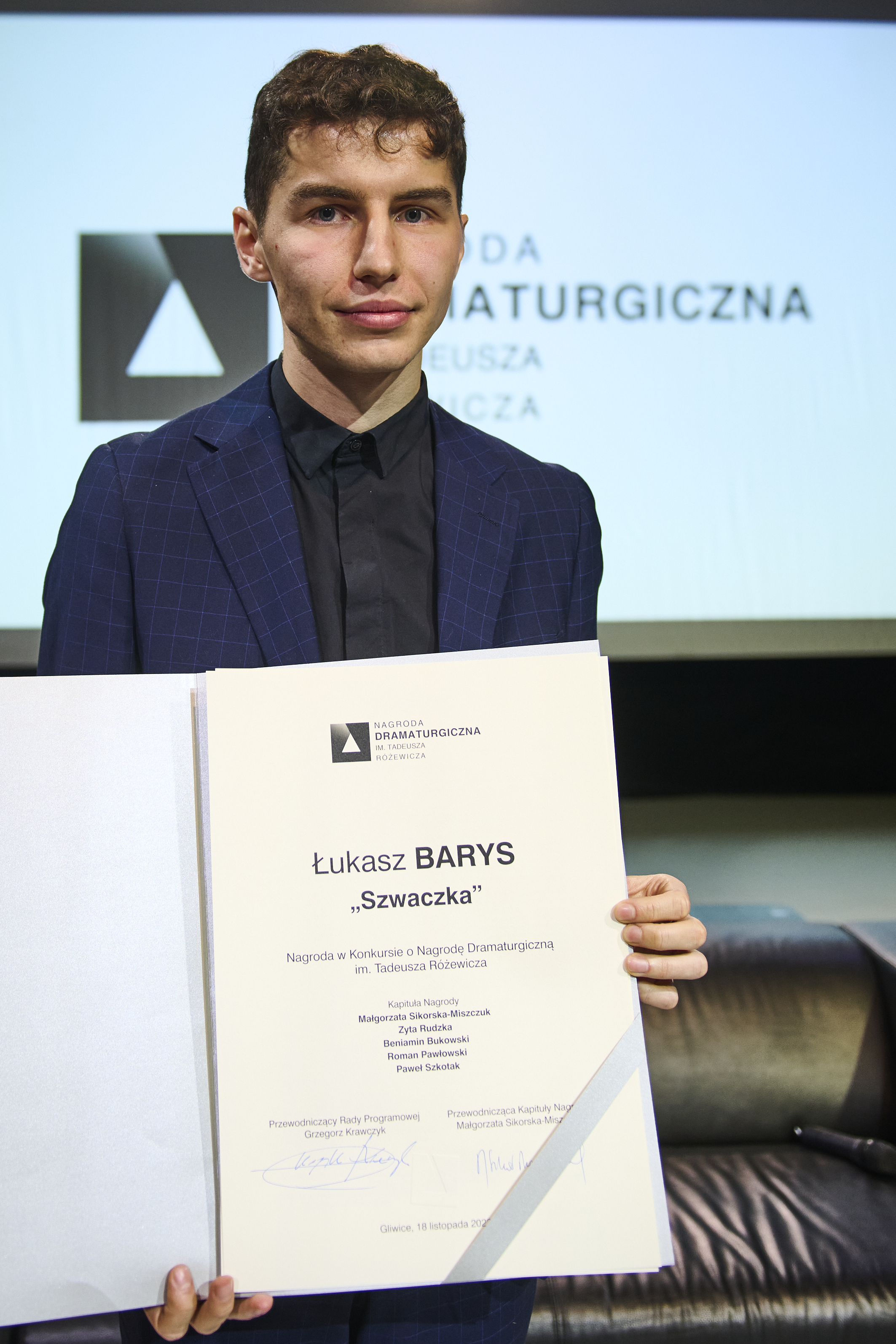 Łukasz Barys laureatem Nagrody Dramaturgicznej im. Tadeusza Różewicza